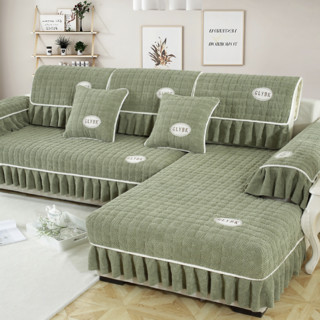 格莱雅 现代全包沙发套 墨绿色 80*120cm