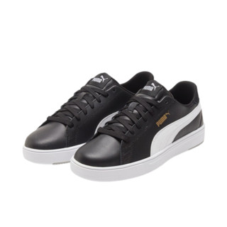 PUMA 彪马 Serve Pro Lite 中性运动板鞋 374902-02 黑色/白/金色 37.5