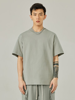 CHINISM 男士圆领短袖T恤 CJ2222T2026 月灰色 M