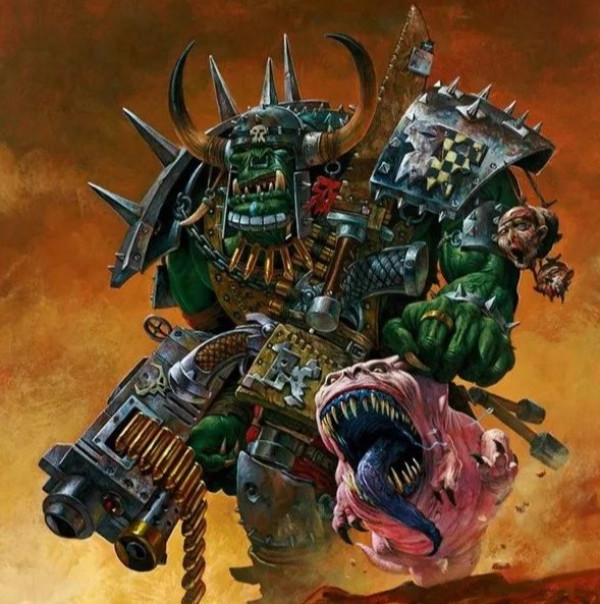 joytoy 暗源 战锤40k 欧克蛮人骑冲撞跳跳 1:18可动人偶