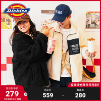 Dickies 帝客 仿羊羔绒拼接情侣款厚外套女 春夏季棉服上衣宽松夹克9722