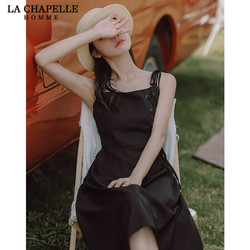 La Chapelle 拉夏贝尔 文艺绑带吊带裙连衣裙