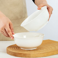 佳佰 纯白系列 陶瓷面碗 6英寸*2个