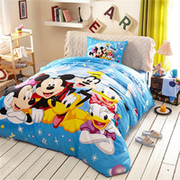 Disney 迪士尼 纯棉三件套四件套儿童床上用品学生宿舍卡通床单被套枕套