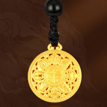 mokingran 梦金园 女士莲花足金吊坠 约1.15g gygz022bs