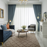 SOONIER 雪尼尔 纯色遮光窗帘 柔和蓝 2.0*5m-2.7*5m