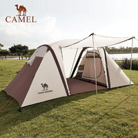 骆驼（CAMEL）户外营地充气帐篷露营野炊旅游两室一厅帐篷遮阳防雨露营帐 A1W3GV103 双极星白