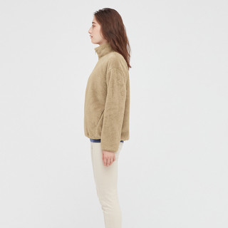 UNIQLO 优衣库 女士摇粒绒短外套 439138 深米色 XS