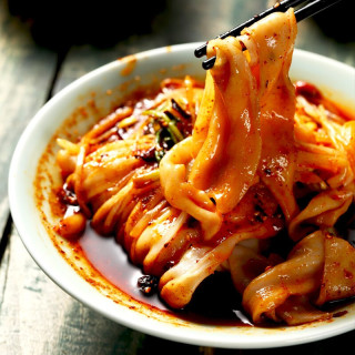 汉中米皮  凉皮 免加热 开袋即食 现做现发 宽米皮230gx5袋(无调料)