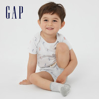 Gap 盖璞 布莱纳婴儿纯棉短袖连体衣691248 夏季新款童装包屁衣