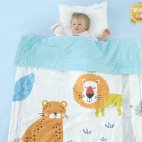 水星儿童 婴幼儿A类印花抗菌豆豆毯儿童多功能毛毯床上用品儿童毯子