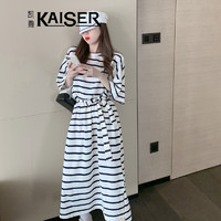 caesar 凯撒 KAISER）连衣裙短袖2022夏季韩版时尚收腰显瘦
