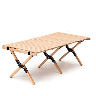 GIANXI 捷安玺 户外折叠桌 原木色 120cm (折叠桌+中号克米特椅*4)