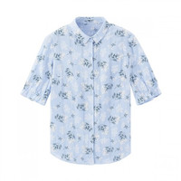 INMAN 茵曼 女士短袖衬衫 18225052