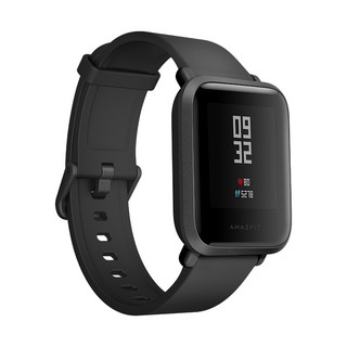 AMAZFIT 跃我 A1608 智能手表 黑色聚碳酸酯表壳 黑色硅胶表带 (GPS、ECG)