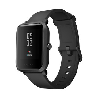 AMAZFIT 跃我 A1608 智能手表 黑色聚碳酸酯表壳 黑色硅胶表带 (GPS、ECG)