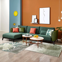 QuanU 全友 102501 现代简约皮布沙发 3+正向转