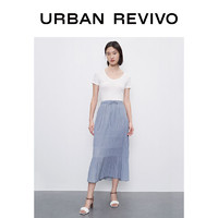 百亿补贴：URBAN REVIVO YU34R5BN2001 女款褶皱抽绳半裙