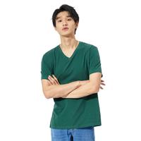 Semir 森马 男士V领短袖T恤 19-009001204 橄榄绿 S