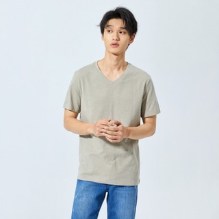 Semir 森马 男士V领短袖T恤 19-009001204