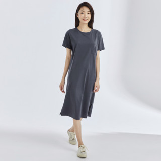 GIORDANO 佐丹奴 女士中长款连衣裙 4346421667 灰色 XL