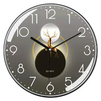 三五 牌 挂钟 钟表客厅家用创意时钟简约时尚石英钟表挂墙薄边挂表