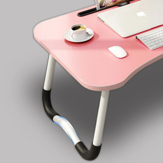 易漫 床上折叠电脑桌 可爱粉 60cm 卡槽款