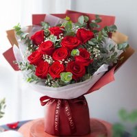 PLUS会员：花礼 你是唯一 11朵卡罗拉红玫瑰花束