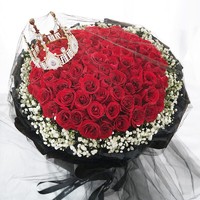 馨仪 七夕情人节鲜花速递 99朵红玫瑰花束—女王