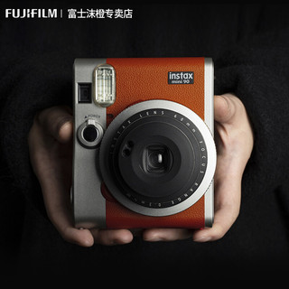富士（FUJIFILM） instax mini90胶片相机一次成像复古款拍立得相机套餐含相纸 棕色 套餐六(标配+合身包+奢华礼包+50张相纸)