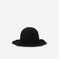 移动专享：热风时尚渔夫帽卷边休闲简约针织盆帽P004W1305_F_01黑色