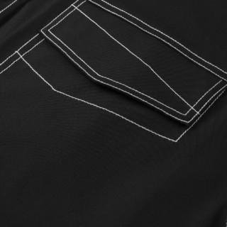 GXG 男士短袖衬衫 10D1230556B 黑色 XL