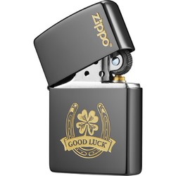 ZIPPO 之宝 LCO-0295 镜面黑镍打火机 幸运集合