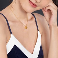 六福珠宝 金饰魅力系列 GDG30051 罗马数字足金项链 40cm 5.52g