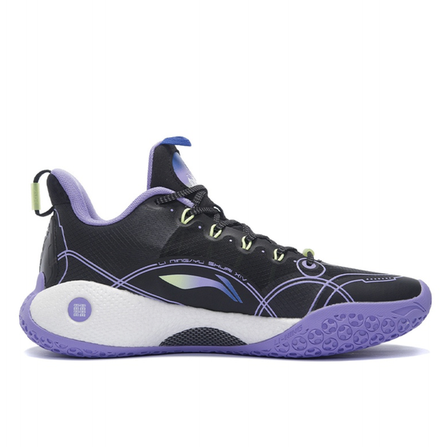 LI-NING 李宁驭帅14 Low 男子篮球鞋黑色/浅蓝紫40 【报价价格评测怎么