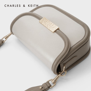 年中折扣CHARLES＆KEITH女包CK2-80701153咖啡金属扣饰单肩斜挎包