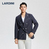 LARDINI 意大利进口羊毛水洗牛仔单西装外套男士商务休闲西服上衣 原色牛仔蓝 48