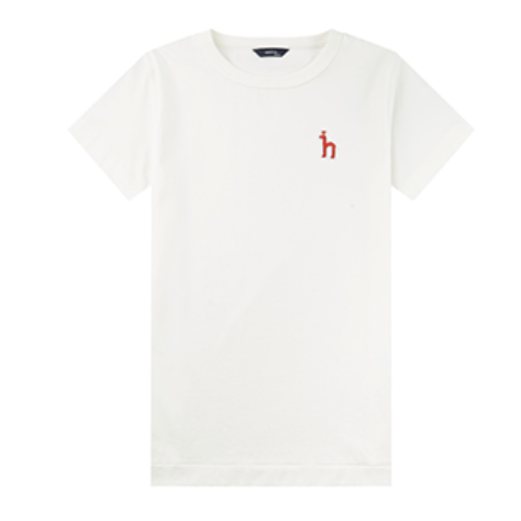 HAZZYS 哈吉斯 女士圆领短袖T恤 ASTSE01BX13 白色 155/80A