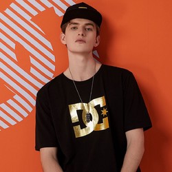 DC SHOES 男士T恤宽松透气运动短袖T恤情侣夏装宽松纯棉圆领短袖体恤男