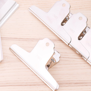 得力9531钢夹子不易生锈山形夹冷轧钢加厚长尾票夹钢夹大号强力铁夹