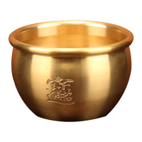 黄铜米缸聚财聚宝盆摆件纯铜小米缸铜盆百福缸招财进宝铜缸存钱罐