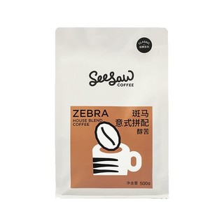 PLUS会员：SeeSaw 斑马 深度烘焙 意式拼配咖啡豆 500g