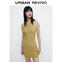 URBAN REVIVO UR2022春夏季新品女装时尚气质紧身无袖条纹连衣裙WL12R7FN2000