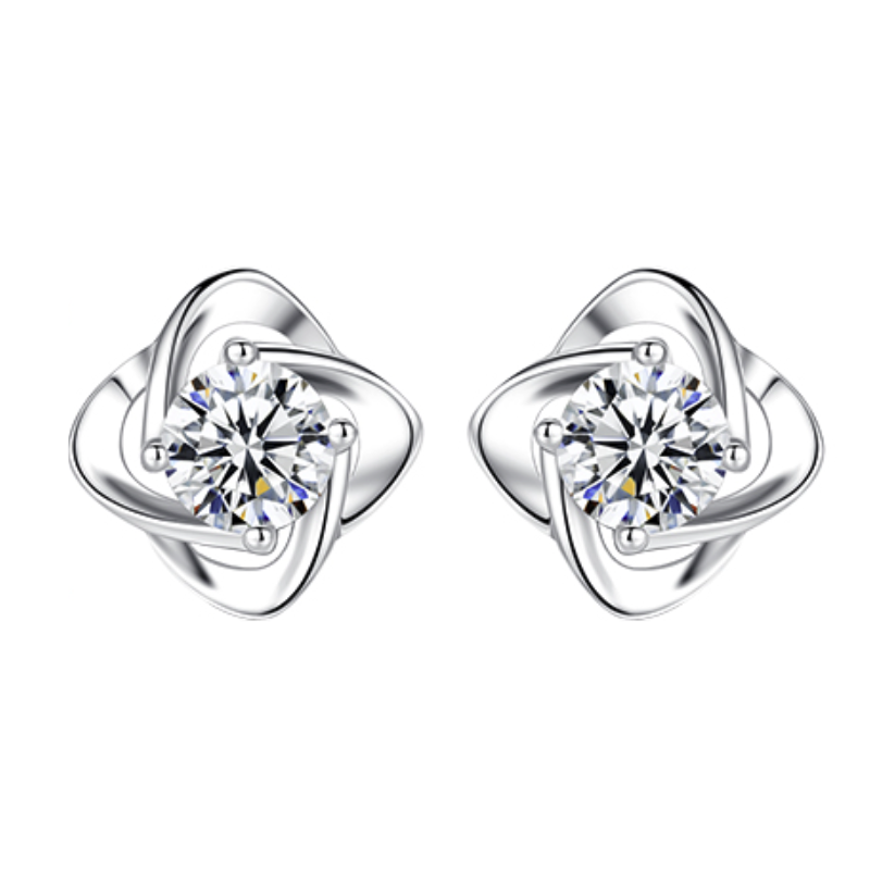 winy 唯一 四瓣花足银耳钉