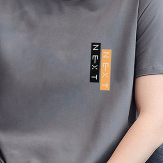 啄木鸟 男士圆领短袖T恤 21060ZM1029 灰色 XL