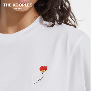 THE KOOPLES 2022春夏新款女士爱心刺绣短袖运动棉T恤 FTSC24040K