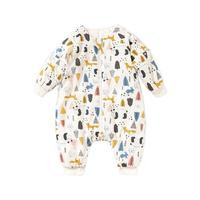 Wellber 威尔贝鲁 婴儿可脱半袖分腿睡袋 薄棉60g款 熊猫森林 95cm