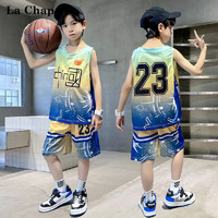 La Chapelle 男童夏装套装中大儿童无袖篮球服速干夏季男孩运动两件套
