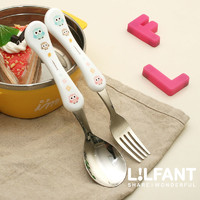 Lilfant 利房 韩国进口儿童勺子叉子套装宝宝不锈钢餐具儿童勺叉