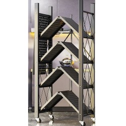 HOME ORGANIZER 溢彩年华 6056-BK 折叠置物架 黑色 四层